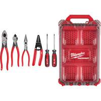 Dipped Grip Pliers, Wire Stripper & Cushion Grip Screwdrivers Set with PACKOUT Organizer Planification Entrepots Molloy