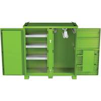 Armoire ventil&eacute;e pour le rangement d'&eacute;PI sur place, Acier, Vert lime haute visibilit&eacute; Planification Entrepots Molloy