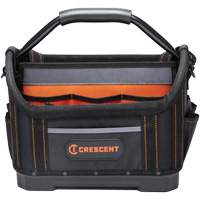 Sac ouvert de 14" pour outils d'ouvrier, 1680 Denier/Polyester, 25 pochettes, Noir/Gris/Orange Planification Entrepots Molloy