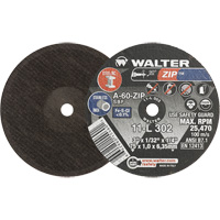 Zip Cut-Off Wheel, 3" x 1/32", 1/4" Arbor, Type 1, Aluminum Oxide, 25470 RPM Planification Entrepots Molloy