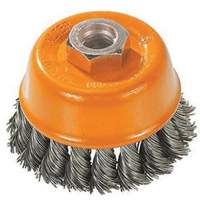 Knot-Twisted Wire Cup Brush, 3" Dia. x M10x1.25 Arbor Planification Entrepots Molloy