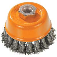 Knot-Twisted Wire Cup Brush, 3" Dia. x M10x1.5 Arbor Planification Entrepots Molloy