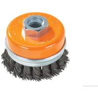 Knot-Twisted Wire Cup Brush with Ring, 4" Dia. x 5/8"-11 Arbor Planification Entrepots Molloy