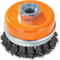 Knot-Twisted Wire Cup Brush with Ring, 3" Dia. x 5/8"-11 Arbor Planification Entrepots Molloy