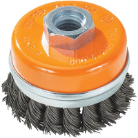 Knot-Twisted Wire Cup Brush, 5" Dia. x 5/8"-11 Arbor Planification Entrepots Molloy