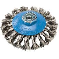Knot-Twisted Wire Saucer Cup Brush, 6" Dia. x 5/8"-11 Arbor Planification Entrepots Molloy
