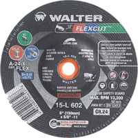 Flexcut Depressed Centre Grinding Wheels, 6", 24 Grit, Aluminum Oxide, 5/8"-11, 10200 RPM, Type 29 Planification Entrepots Molloy