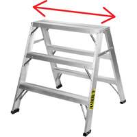 Industrial-Duty Sawhorse, 2' H x 31.9375" W x 23.50" D, 300 lbs. Capacity, Aluminum Planification Entrepots Molloy