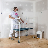 Mobile Work Scaffolding - Mini Scaffoldings, Aluminum Frame, 42" D x 48-1/2" H Planification Entrepots Molloy