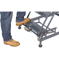 Weight Actuated Lockstep Rolling Ladders, 6 Steps, 24" Step Width, 60" Platform Height, Steel Planification Entrepots Molloy