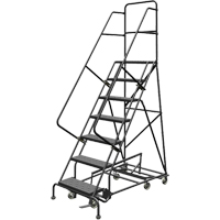 All Directional Rolling Ladder, 7 Steps, 24" Step Width, 70" Platform Height, Steel Planification Entrepots Molloy
