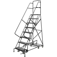 All Directional Rolling Ladder, 8 Steps, 24" Step Width, 80" Platform Height, Steel Planification Entrepots Molloy