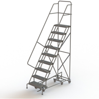 All Directional Rolling Ladder, 9 Steps, 24" Step Width, 90" Platform Height, Steel Planification Entrepots Molloy