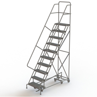 All Directional Rolling Ladder, 10 Steps, 24" Step Width, 100" Platform Height, Steel Planification Entrepots Molloy
