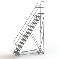 All Directional Rolling Ladder, 13 Steps, 24" Step Width, 130" Platform Height, Steel Planification Entrepots Molloy