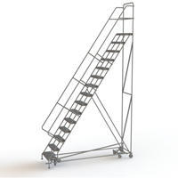 All Directional Rolling Ladder, 15 Steps, 24" Step Width, 150" Platform Height, Steel Planification Entrepots Molloy