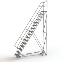 All Directional Rolling Ladder, 16 Steps, 24" Step Width, 160" Platform Height, Steel Planification Entrepots Molloy