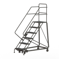 Heavy Duty Safety Slope Ladder, 6 Steps, Perforated, 50° Incline, 60" High Planification Entrepots Molloy