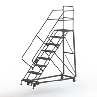 Heavy Duty Safety Slope Ladder, 8 Steps, Perforated, 50° Incline, 80" High Planification Entrepots Molloy