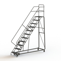 Heavy Duty Safety Slope Ladder, 11 Steps, Serrated, 50° Incline, 110" High Planification Entrepots Molloy