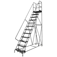 Deep Top Step Rolling Ladder, 7 Steps, 16" Step Width, 70" Platform Height, Steel VC770 | Planification Entrepots Molloy