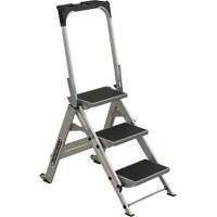 Tilt & Roll Step Stool Ladder, 3 Steps, 34" x 22" x 50.75" High VD439 | Planification Entrepots Molloy