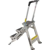 Tilt & Roll Step Stool Ladder, 3 Steps, 34" x 22" x 50.75" High VD439 | Planification Entrepots Molloy
