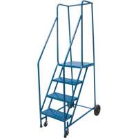 Rolling Step Ladder, 4 Steps, 18" Step Width, 37" Platform Height, Steel VD441 | Planification Entrepots Molloy