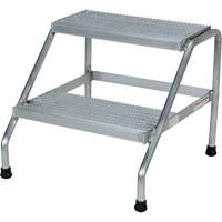 Aluminum Step Stand, 2 Step(s), 22-13/16" W x 24-9/16" L x 20" H, 500 lbs. Capacity VD457 | Planification Entrepots Molloy