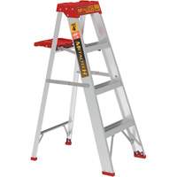 Step Ladder with Paint Tray, 4', Aluminum, 200 lbs. Capacity, Type 3 Planification Entrepots Molloy