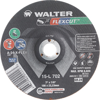 Flexcut Depressed Centre Grinding Wheels, 7", 24 Grit, Aluminum Oxide, 7/8", 8600 RPM, Type 29 Planification Entrepots Molloy