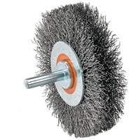 Mounted Crimped Wire Wheel, 4" Dia., 0.0118" Fill VV751 | Planification Entrepots Molloy