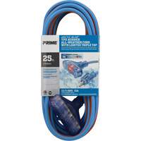 Arctic Blue TPE-Rubber Extension Cord, All-Weather, SJEOW, 12/3 AWG, 15 A, 3 Outlet(s), 25' Planification Entrepots Molloy