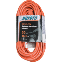 Cordon rallonge en vinyle, Ext&eacute;rieur, SJTW, AWG 14/3, 15 A, 50' Planification Entrepots Molloy