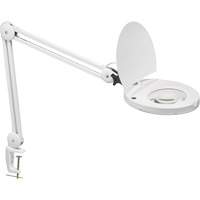 Lampe loupe ajustable, Dioptrie 5, Ampoule DEL, Bras de 47", Pinces serre-joints, Blanc Planification Entrepots Molloy