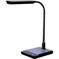 Lampe de bureau à col de cygne avec chargeur USB, 8 W, DEL, Col 15", Noir XI752 | Planification Entrepots Molloy