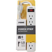 Power Strip, 6 Outlet(s), 1-1/2', 15 A, 1875 W, 125 V XJ246 | Planification Entrepots Molloy
