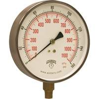 Contractor Pressure Gauge, 4-1/2" , 0 - 160 psi, Bottom Mount, Analogue YB901 | Planification Entrepots Molloy