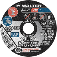 Zip™ Cut-Off Wheel, 2" x 1/16", 5/16" Arbor, Type 1, Aluminum Oxide, 5100 RPM YC582 | Planification Entrepots Molloy